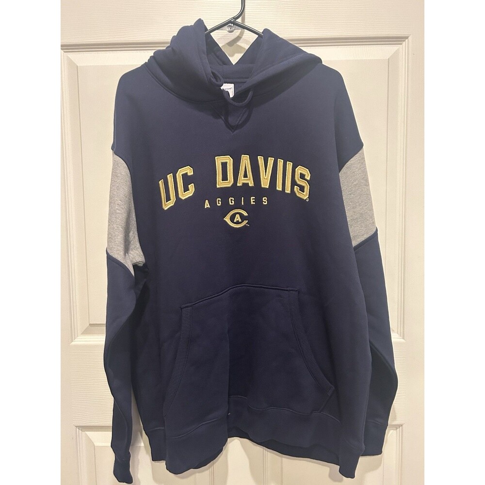 Champion - UC Davis Aggies Hoodie Men’s XXL Navy Blue Pullover Sweatshirt - NWT